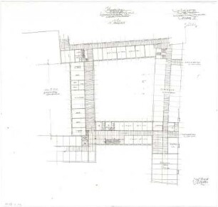 Gsaenger, Gustav; München, Theatinerstr.; Bayerisches Kultusministerium, Erweiterung - Erweiterungsbau, Variante Ministerzimmer u. Sitzungssaal, Vorschlag II (Grundriss 1. OG)