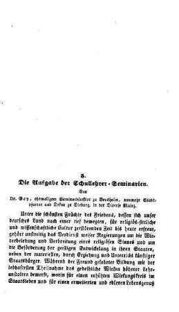 Die Aufgabe der Schullehrer-Seminarien
