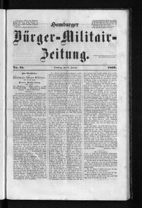 Hamburger Bürger-Militair-Zeitung. No. 15. 1860