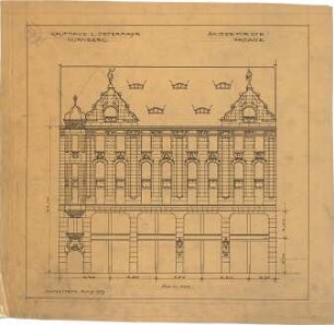 Pfann, Paul; Nürnberg, Königstr. 33-37; Wohn- und Geschäftshaus L. Ostermayr - Aufriss
