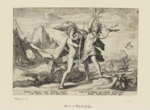 Daphne verwandelt sich in einen Lorbeerbaum, Blatt 14 der Folge "Ovids Metamorphosen Buch I"