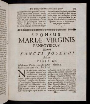 285-300, 20. Panegyricus honori S. Josephi dictus Pisis.