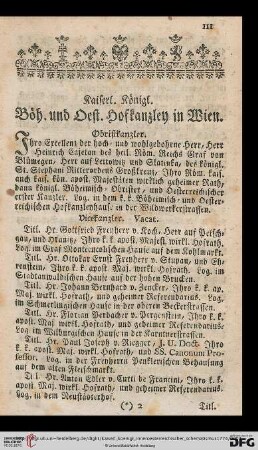 Kaiserl. Koenigl. Boeh. und Oest. Hofkanzley in Wien