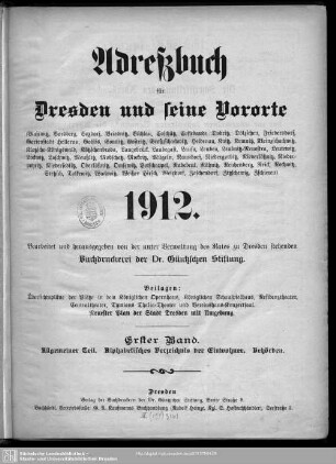 1912: Adreßbuch für Dresden und seine Vororte