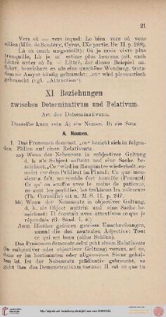XI. Beziehungen