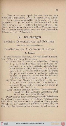 XI. Beziehungen