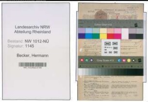Entnazifizierung Hermann Becker , geb. 25.10.1897 (Angestellter)