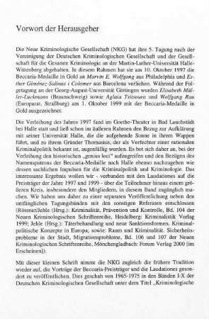 Vorwort der Herausgeber