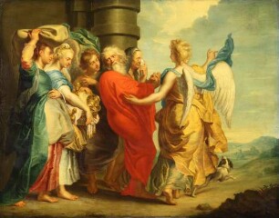 Loth verläßt mit seinen Töchtern Sodom