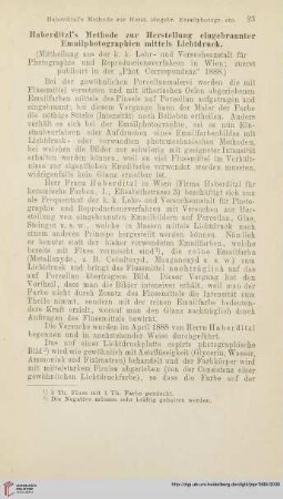 Haberditzl's Methode zur Herstellung eingebrannter Emailphotographien mittels Lichtdruck