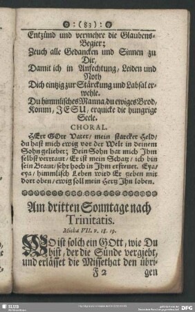 Am dritten Sonntage nach Trinitatis