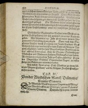 Cap. IV. Von der Windischen Marck/ Dalmatia/ Croatia Slavonia.