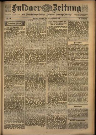 Zweite Ausgabe vom Mittwoch, den 18. September 1901.