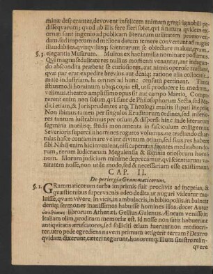 Cap. II. De periergia Grammaticorum.