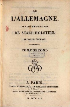 De l'Allemagne, 2