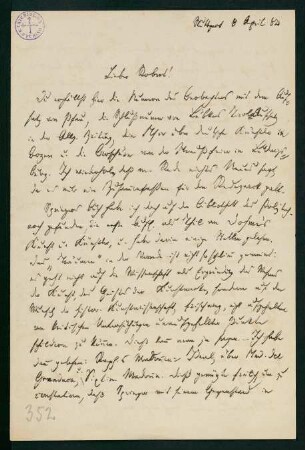 Brief vom 8. April 1884