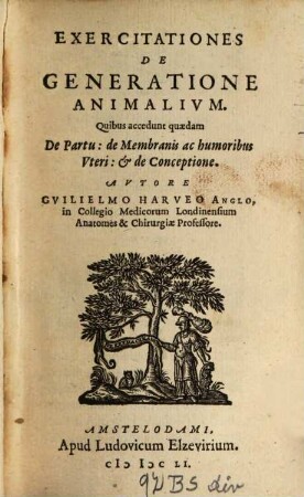 Exercitationes de generatione animalium