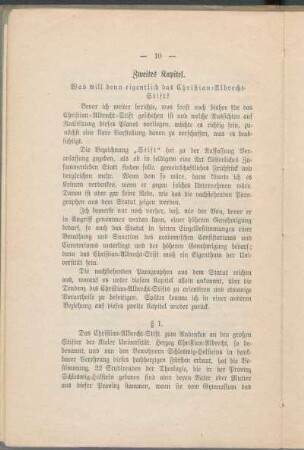 Zweites Kapitel. Was will denn eigentlich das Christian-Albrecht-Stift?