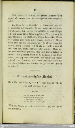 Vierundzwanzigstes Kapitel. Von Belohnungen, die bei dem Freudenfeste ausgethe[i]lt wurden