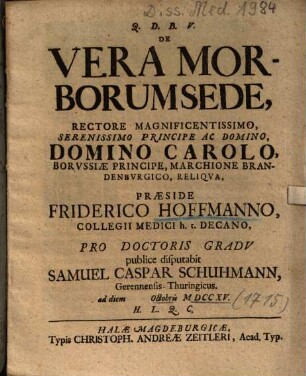 De Vera Morborum Sede