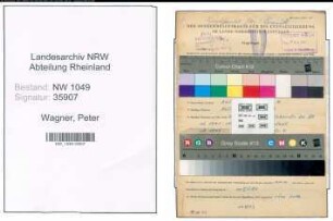 Entnazifizierung Peter Wagner , geb. 17.02.1908 (Kaufmann)