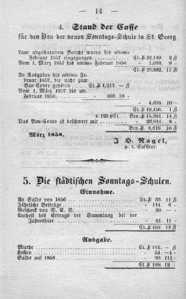 5. Die städtischen Sonntags-Schulen.