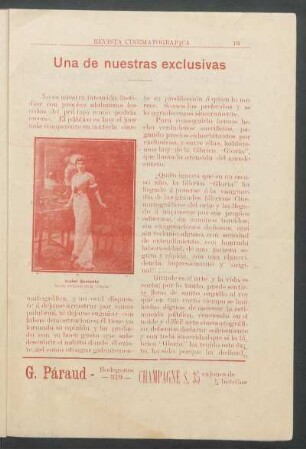Isabel Quaranta [Fotografía] : Actriz brillante de la "Gloria"