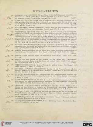 Metallarbeiten (Nr. 151-172)