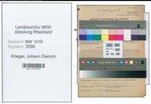 Entnazifizierung Johann Dietrich Krieger , geb. 17.10.1902 (Angestellter)