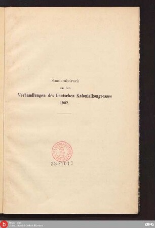 Die Arbeiterfrage in den deutschen Kolonien