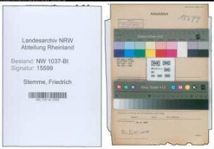 Entnazifizierung Friedrich Stemme , geb. 10.04.1898 (Polizeibeamter)