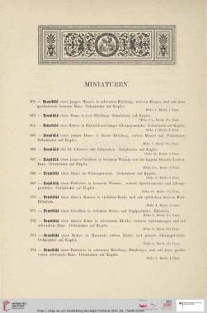 Miniaturen (Nr. 962 - 1121)