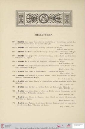 Miniaturen (Nr. 962 - 1121)