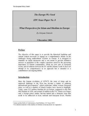 What perspectives for Islam and Muslims in Europe
