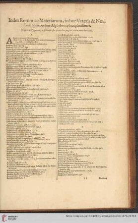 Index Rerum ac Materiarum, in hoc Veteris & Novi Latii opere, ordine Alphabetico locupletissimus