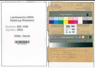 Entnazifizierung Gerda Willer , geb. 15.03.1906 (Lehrerin)