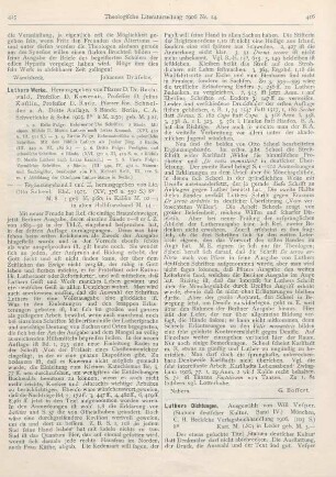 415-416 [Rezension] Luther, Martin, Luthers Werke für das christliche Haus