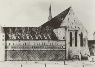 Leipzig, Schlafhaus des ehemaligen Dominikanerklosters und Ostseite der Paulinerkirche