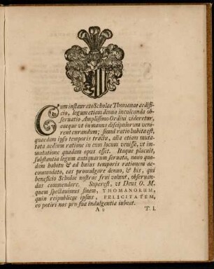 Cum instaurato Scholae Thomanae aedificio, legum etiam denuo ... videretur...