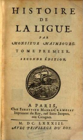 Histoire De La Ligue. 1