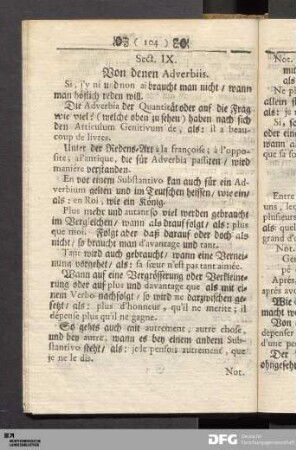 Sect. IX. Von denen Adverbiis.