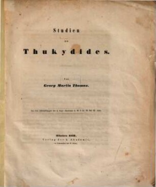 Studien zu Thukydides