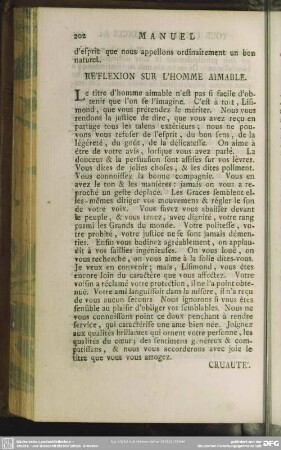 Réflexion Sur L'Homme Aimable