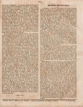 624 Kirchliche Mittheilungen
