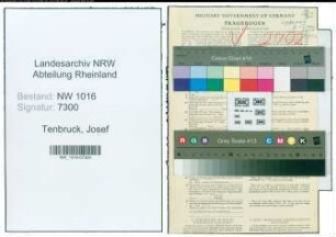 Entnazifizierung Josef Tenbruck , geb. 19.09.1920 (Polizeibeamter)
