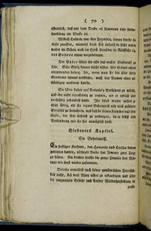 Siebentes Kapitel. Ein Geheimniß.