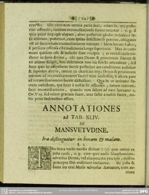 Annotationes ad Tab. XLIV. De Mansuetudine