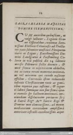 Sacra Caesarea Majestas Domine Clementissime