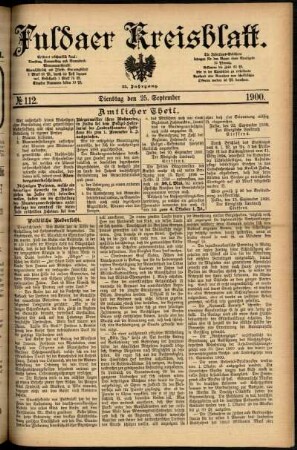 Ausgabe vom Dienstag, den 25. September 1900.
