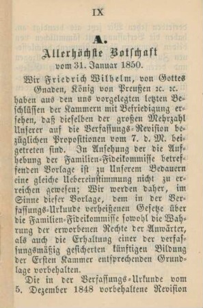 A. Allerhöchste Botschaft